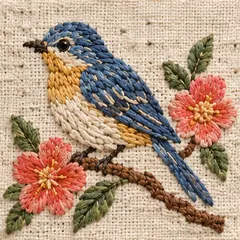 Bluebird in the Coarse Cotton style