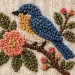 Bluebird in the Modern Wool style